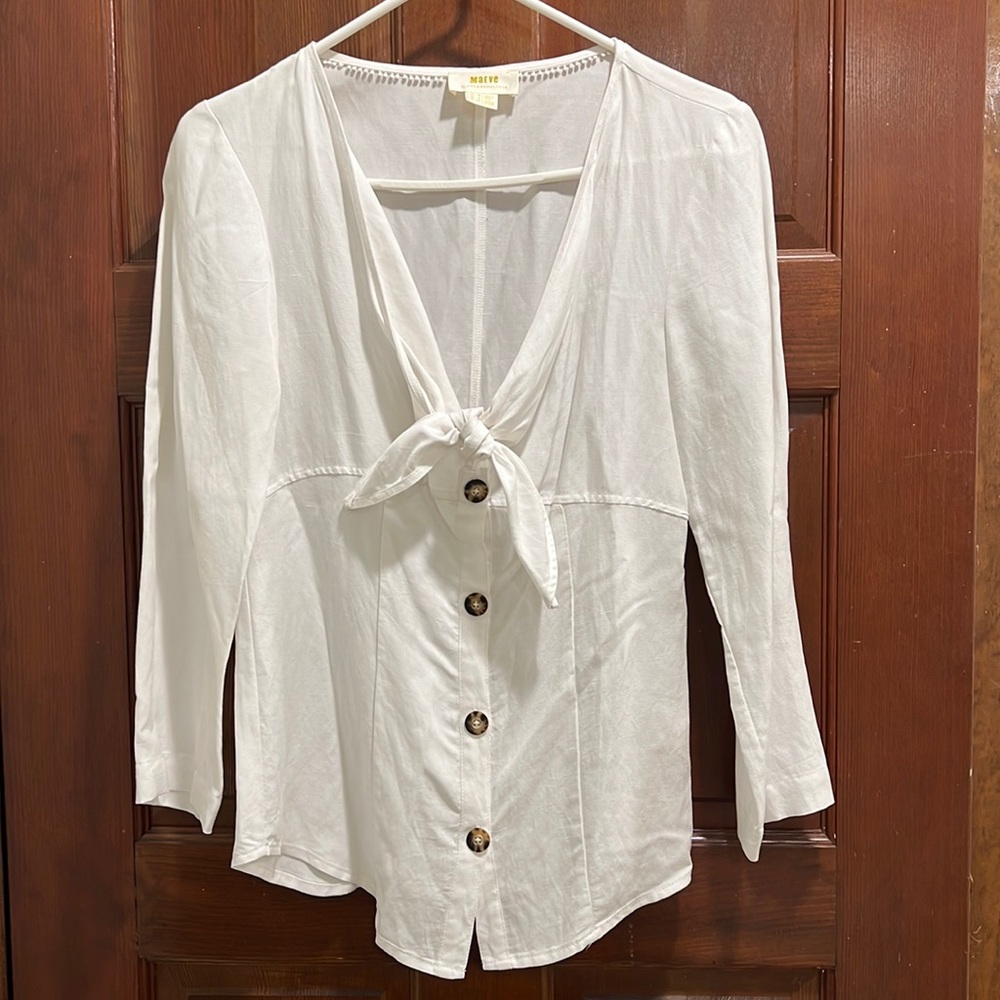 Anthropologie white blouse, size 2